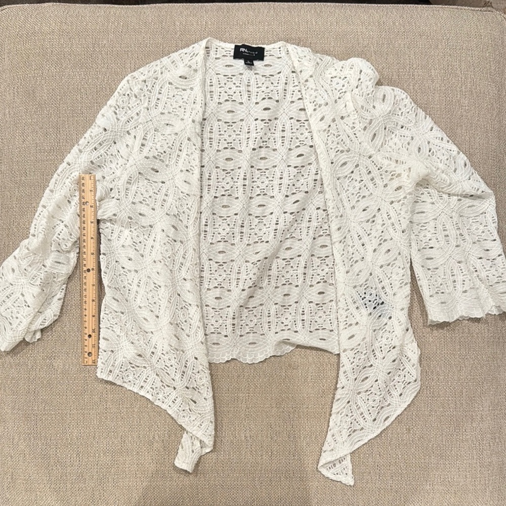 Elegant White Open-Knit Sweater